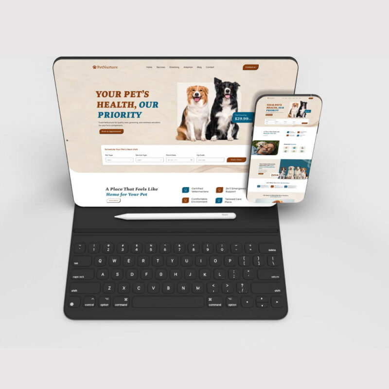 Pet Care Website Homepage Figma Template